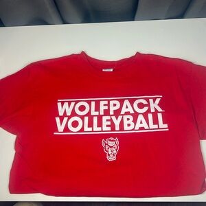 Red, NC State volleyball T-shirt, youth large
